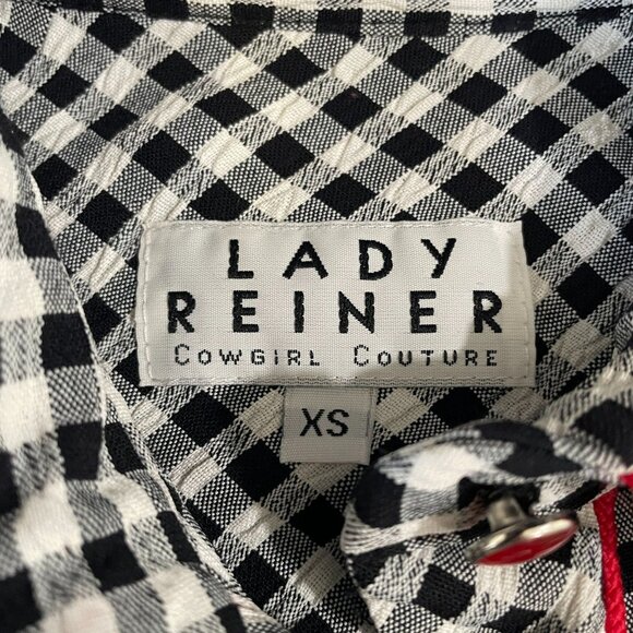Lady Reiner Cowgirl Couture Gingham Blouse XS Western Retro Cottagecore Chic - Picture 3 of 10